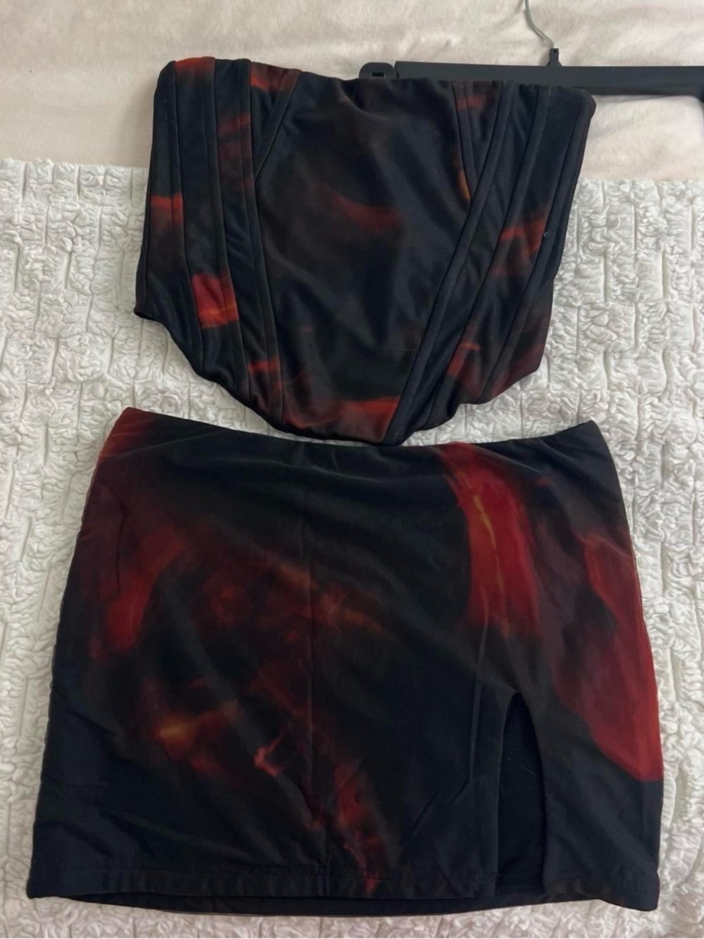 Women's Black and Red Two-Piece Dress Set